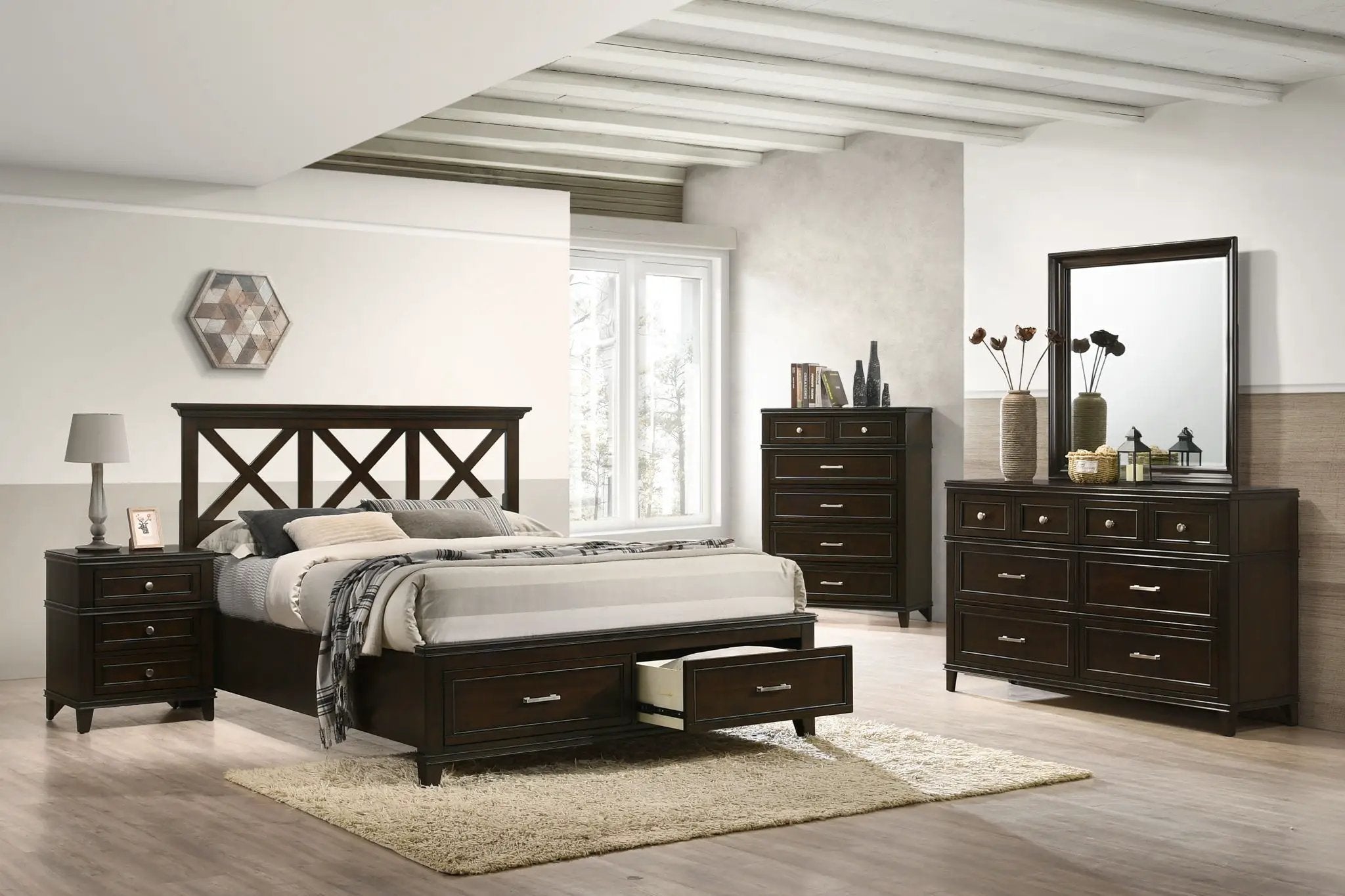 Merlot - 6 Drawer Dresser - Mahogany by HouseOfZazla