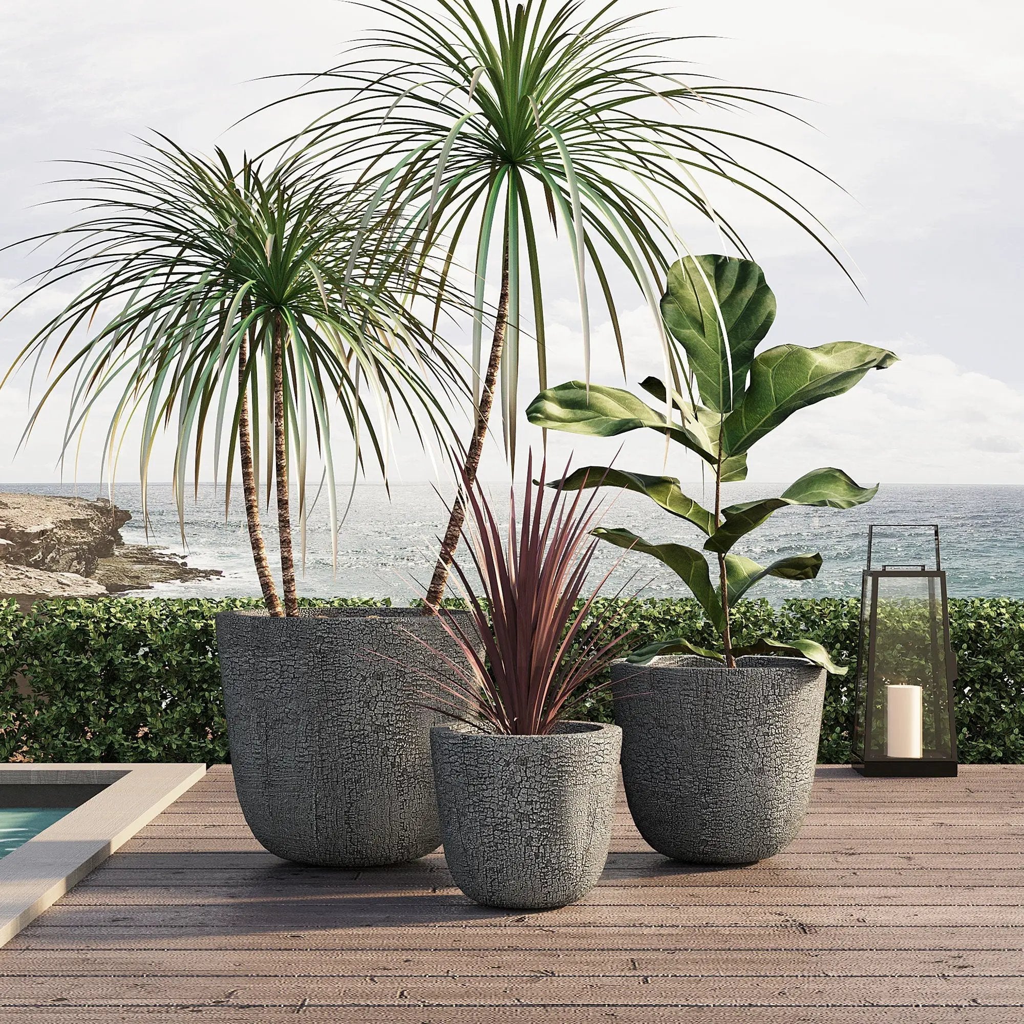 U_STYLE Lightweight MGO Planter Set of 3 by HouseOfZazla