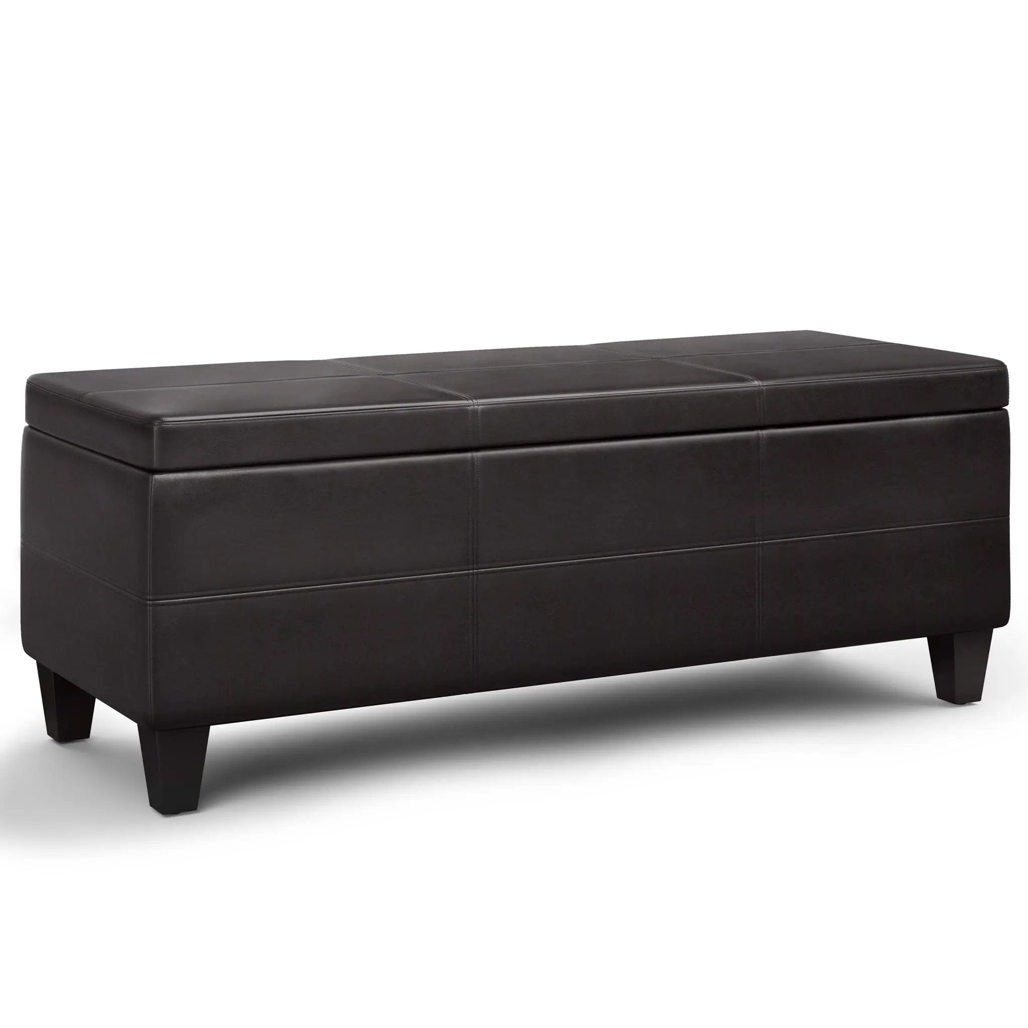 Avalon - Lift Top Rectangular Storage Ottoman - Tanners Brown by HouseOfZazla