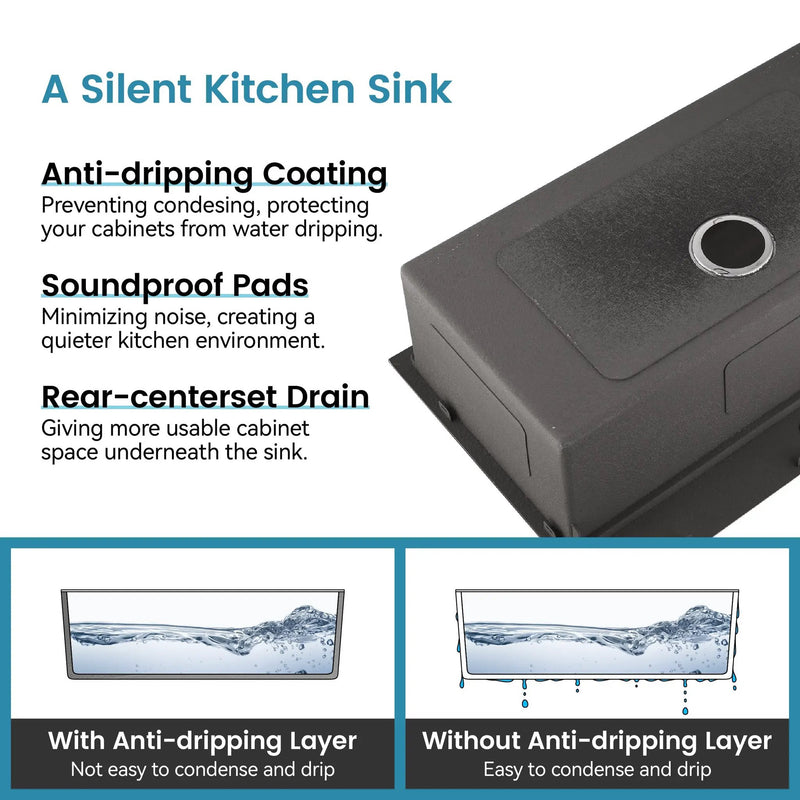 Stainless Steel Kitchen Sink, 33″x22″ Single Bowl, Overmount Handmade Sink by HouseOfZazla