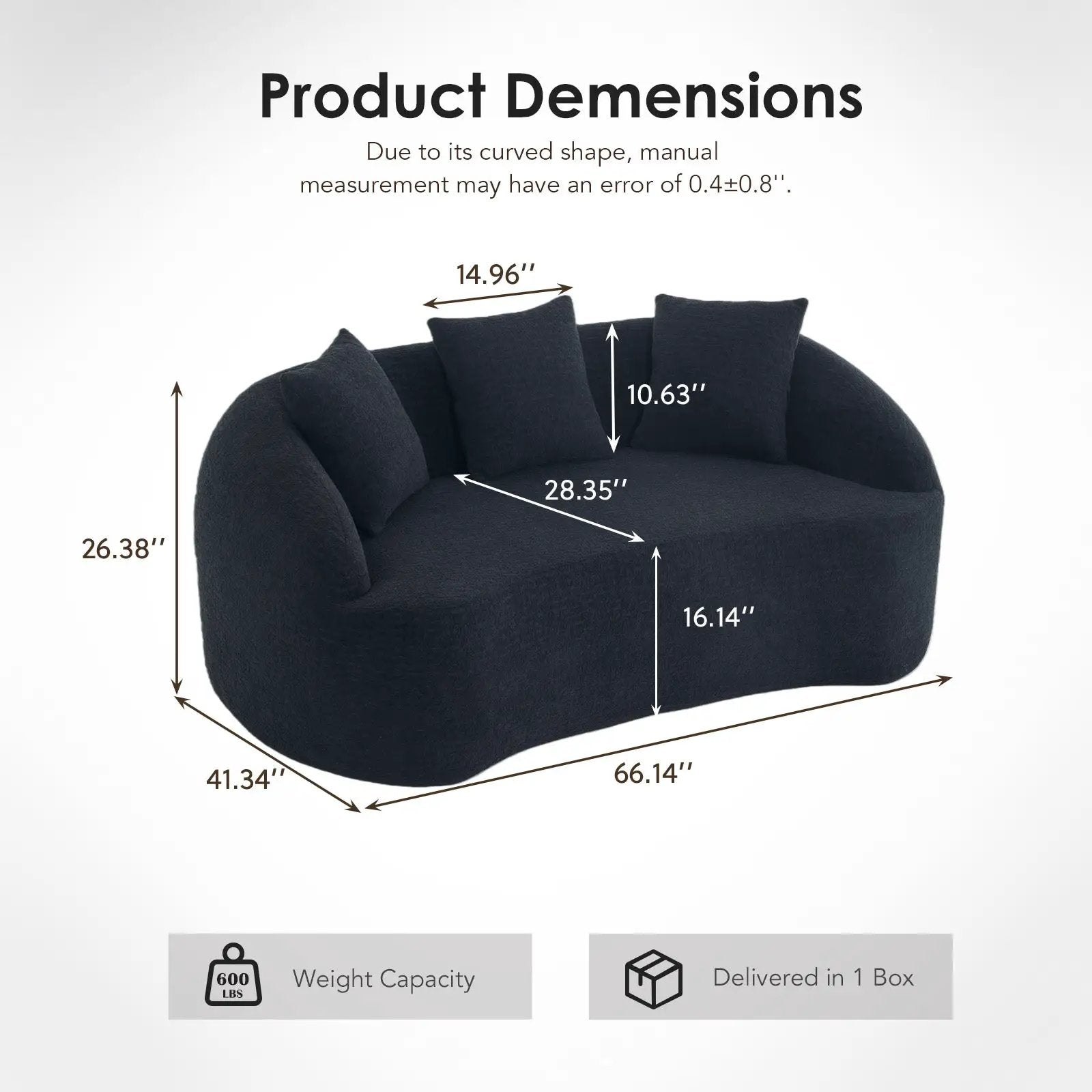 LY-049S Curved Modern Boneless Sofa Loveseat by HouseOfZazla