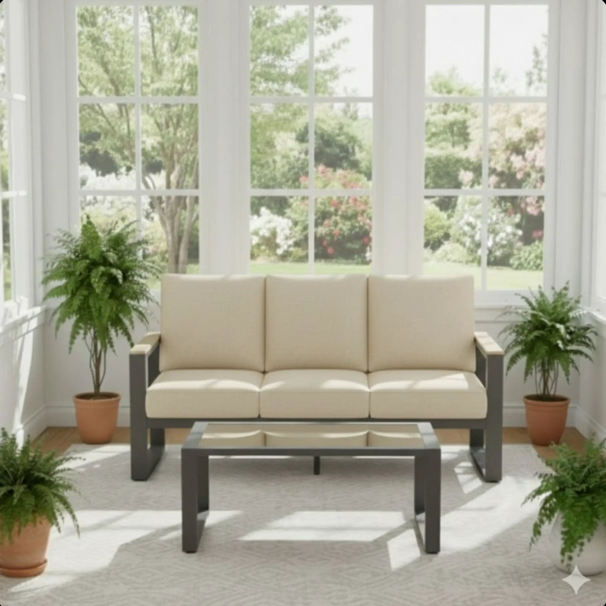 Modern Outdoor Sofa Set With Coffee Table by HouseOfZazla