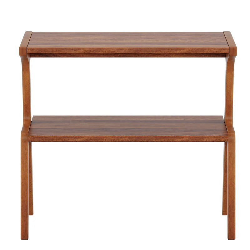 Narrow End Table With 2 Tier Shelf - Cherry by HouseOfZazla