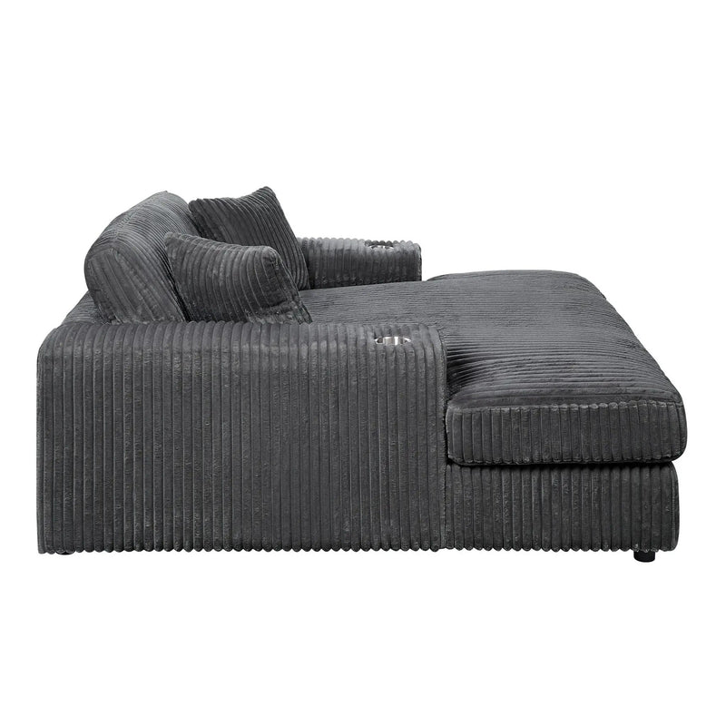 Hilde Chaise - With 2 Pillows - Dark Gray by HouseOfZazla