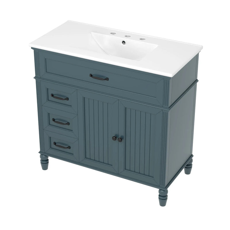 Bathroom Vanity With Sink, 2 Doors 2 Drawers, Freestanding Design by HouseOfZazla