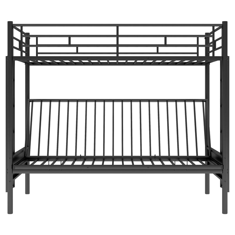 Twin Over Full Bunk Bed, Multifunction - Black