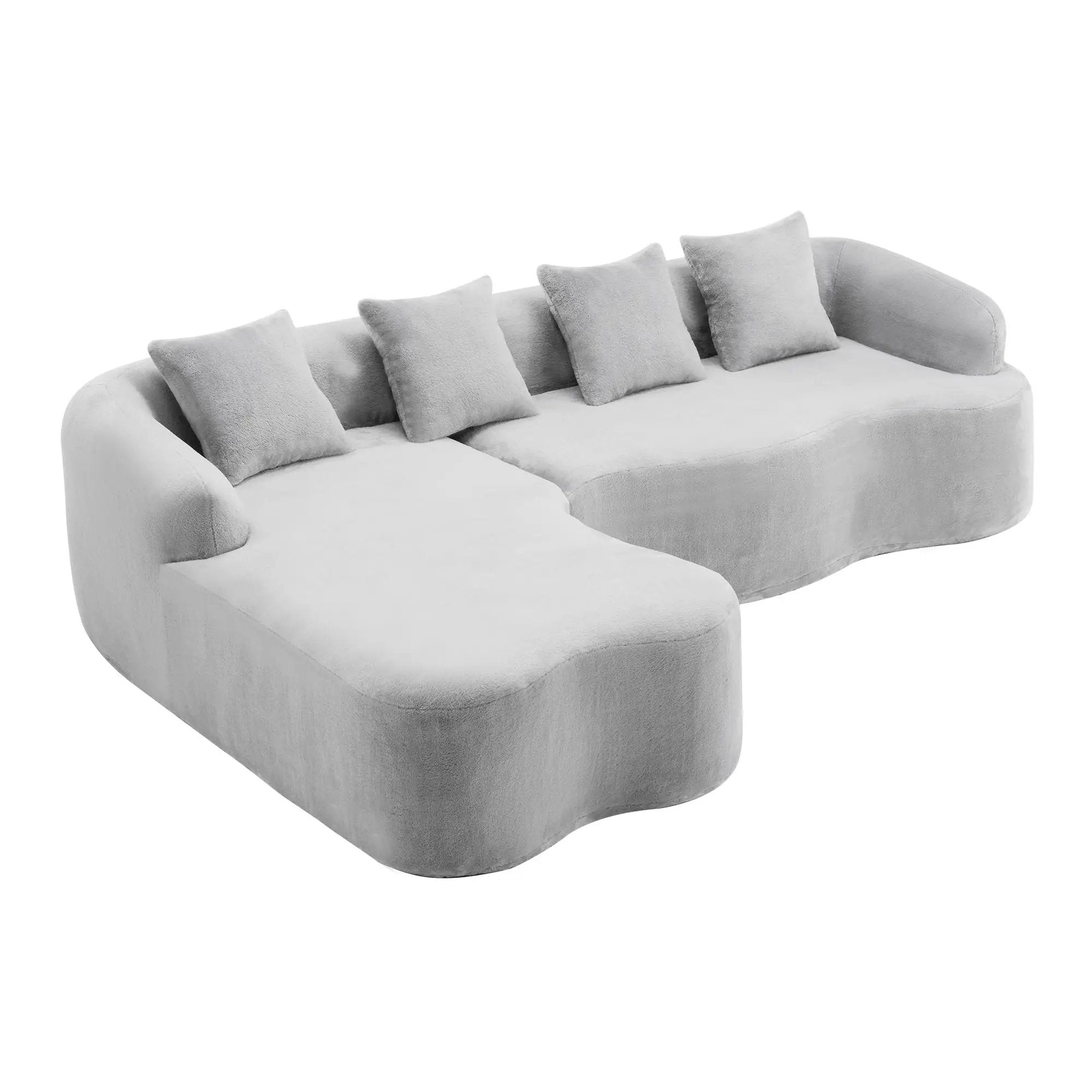 Modular L-Shape Sectional Sofa With Curved Chaise by Unique Piece Furniture