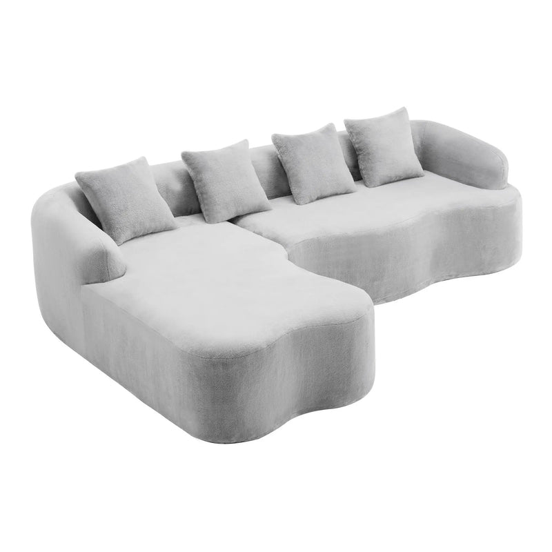 Modular L-Shape Sectional Sofa With Curved Chaise by Unique Piece Furniture