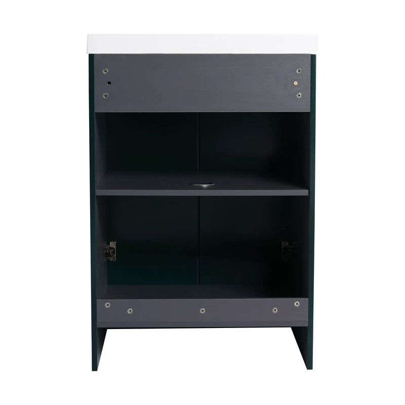 Contemporary Freestanding Bathroom Vanity With Resin Sink & Soft-Close Cabinet Doors by HouseOfZazla