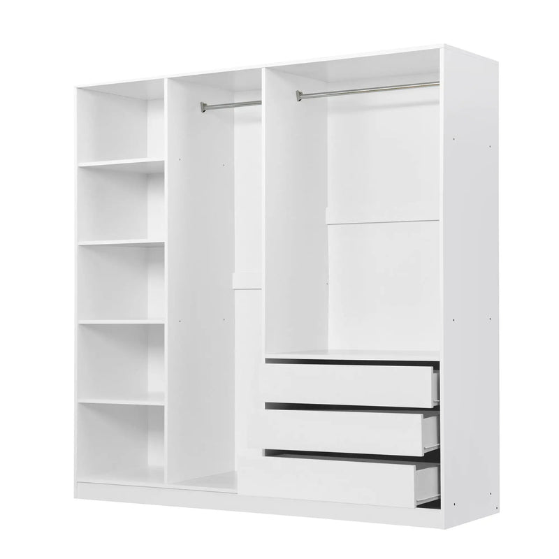 Doorless Storage Wardrobe For Dedroom With Shelves And 3 Drawers by HouseOfZazla