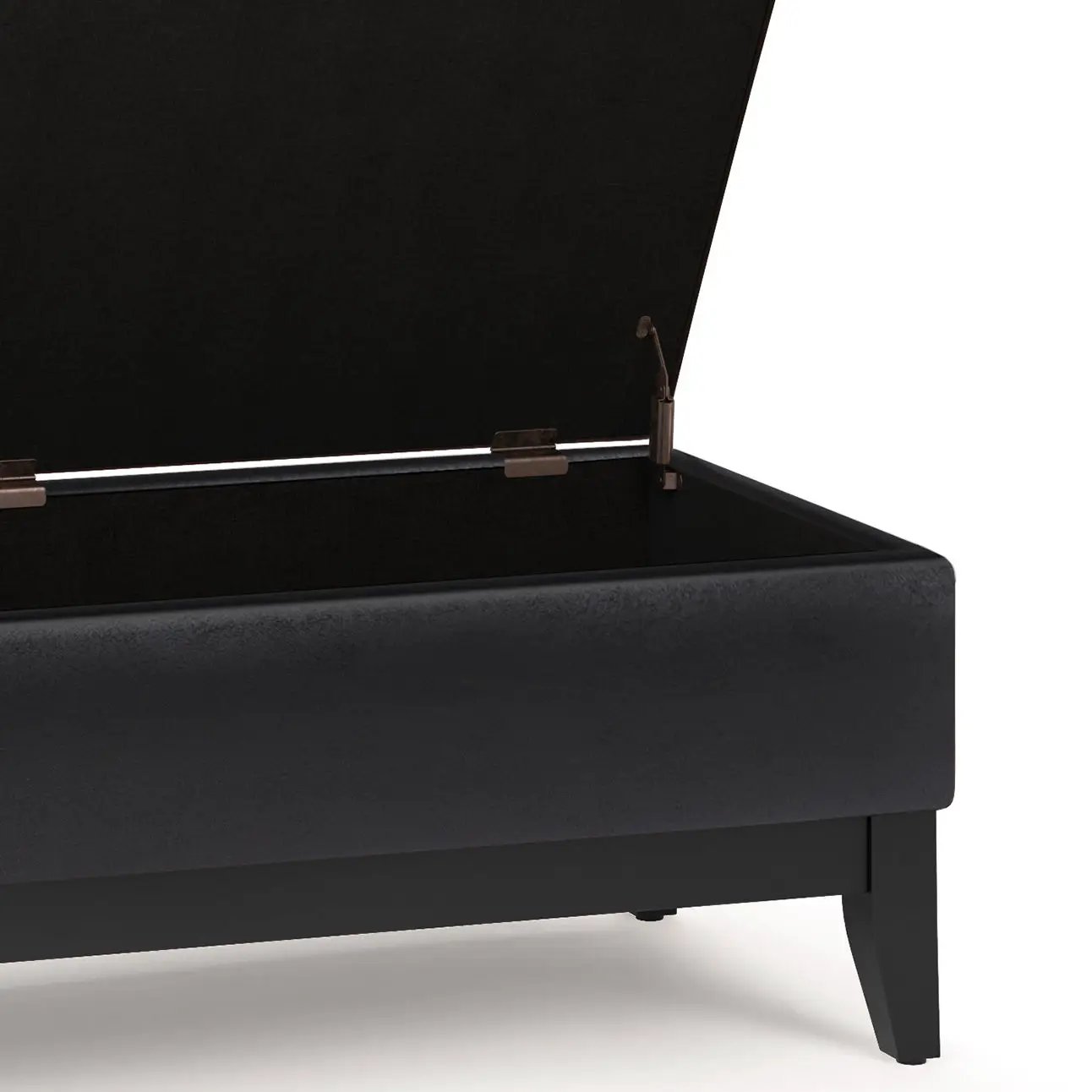 Oregon - Storage Ottoman Bench With Tray - Distressed Black by HouseOfZazla