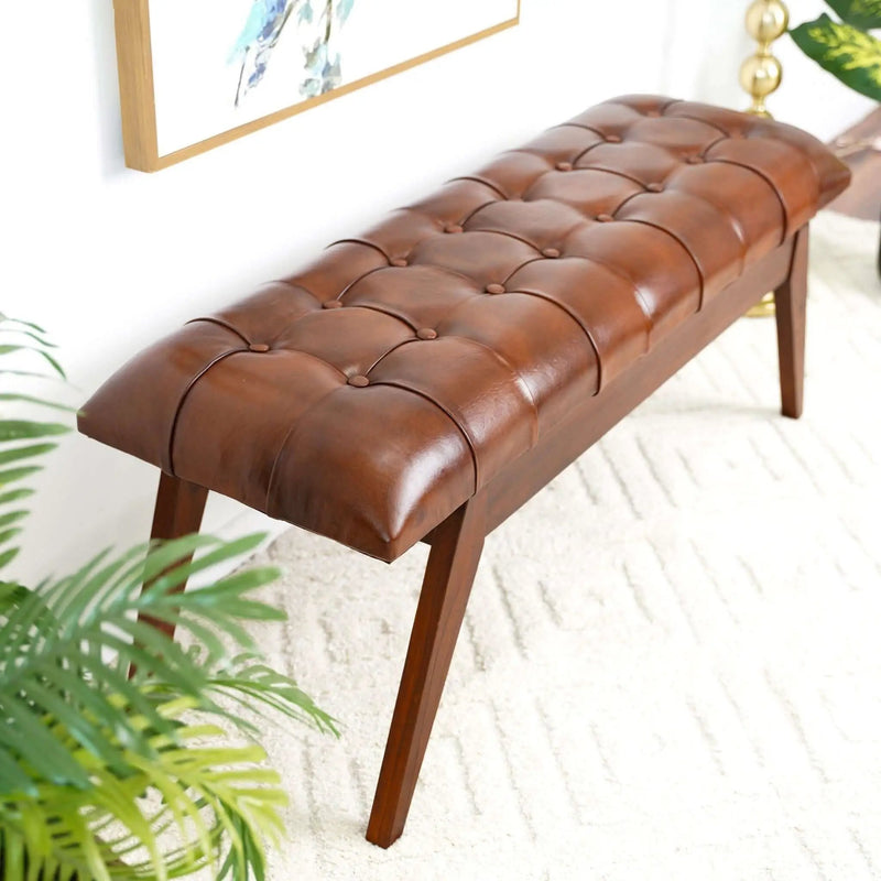 Maja - Bench - Cognac / Dark Brown by Unique Piece Furniture