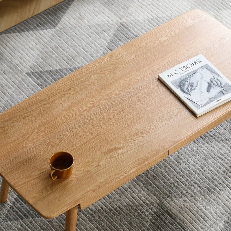 Low Table, Coffee Table With Storage Shelf - Natural by HouseOfZazla