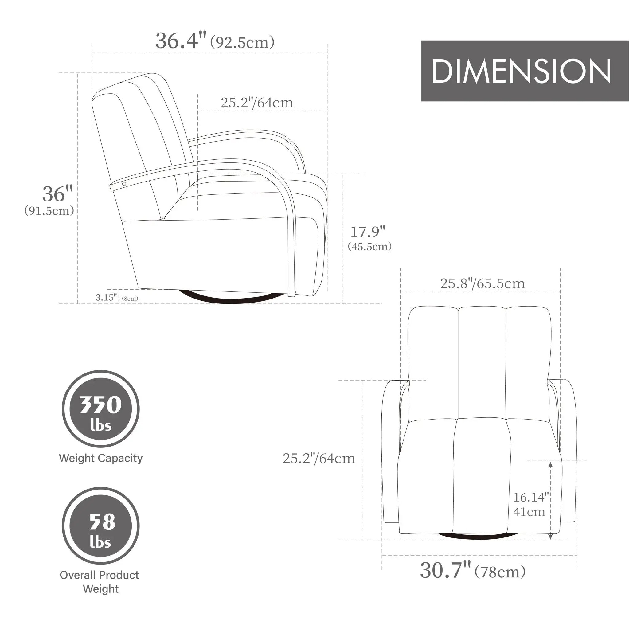 360° Swivel Accent Chair With Armrests by Unique Piece Furniture