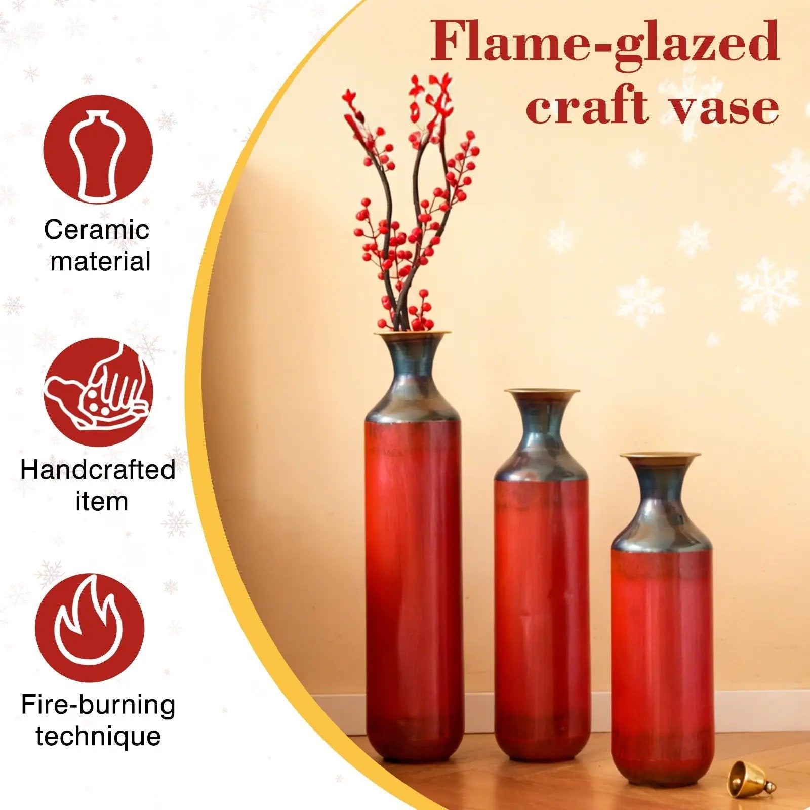 Modern Droplet Shaped Floor Vase Set, 3 Piece Home Decor by Unique Piece Furniture