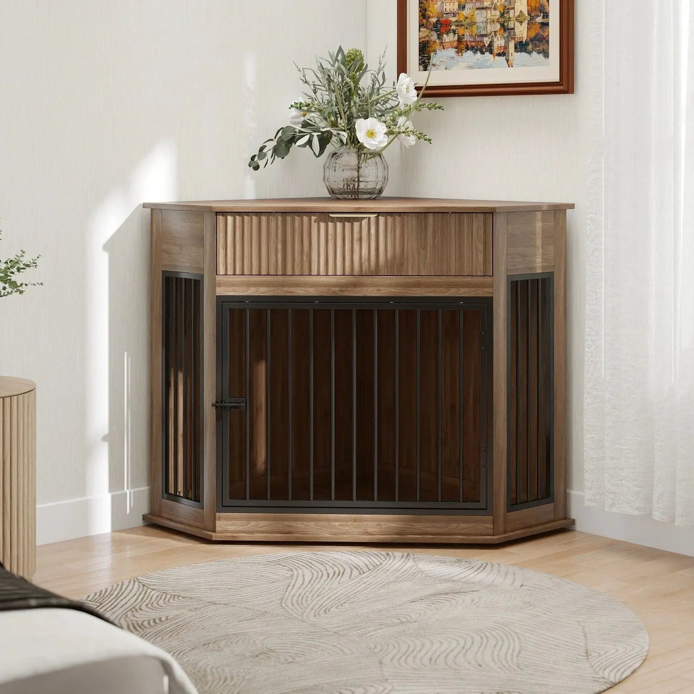 Corner Dog Crate by HouseOfZazla