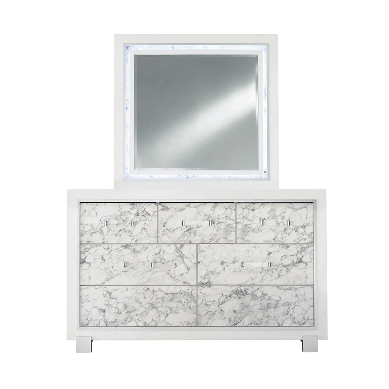 Skye - Marble Mirror - White by HouseOfZazla