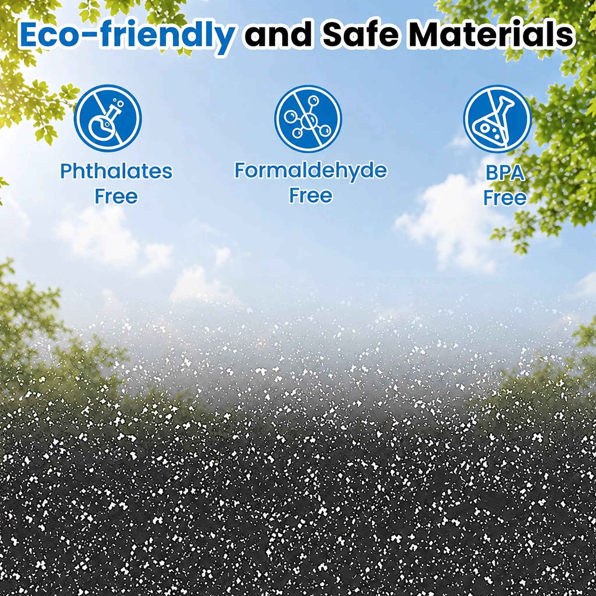 0.6 Inch Thick Gym Floor Mats, 6 Tiles Rubber Top with EVA Foam by HouseOfZazla