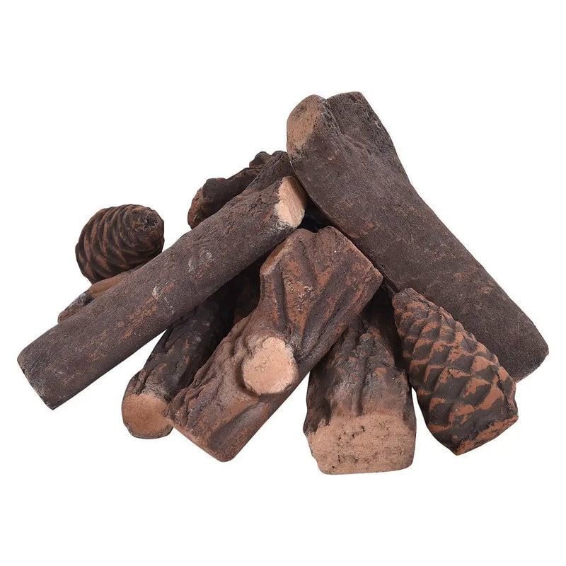 9 pcs Ceramic Fireplace Imitation Wood Propane Log Set by DirectDeals