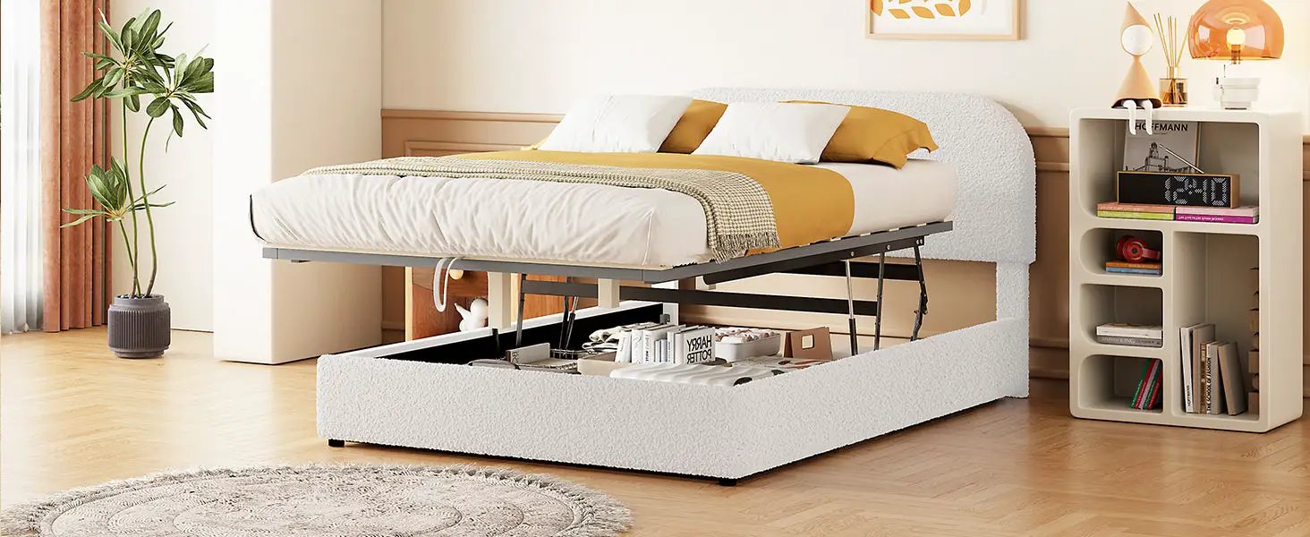 Upholstered Platform Bed With Hydraulic Storage System by HouseOfZazla