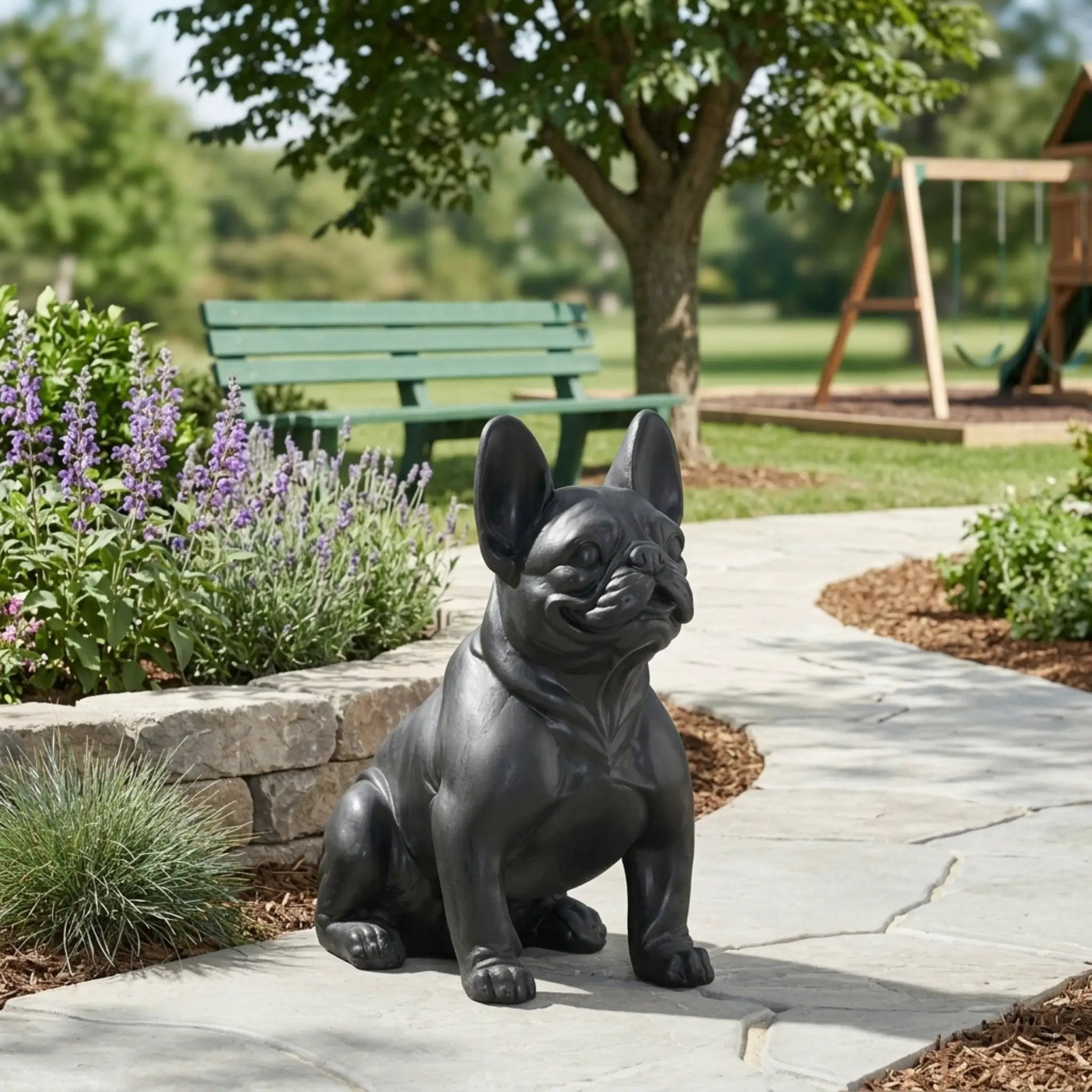 Outdoor French Bulldog Garden Sculpture by HouseOfZazla