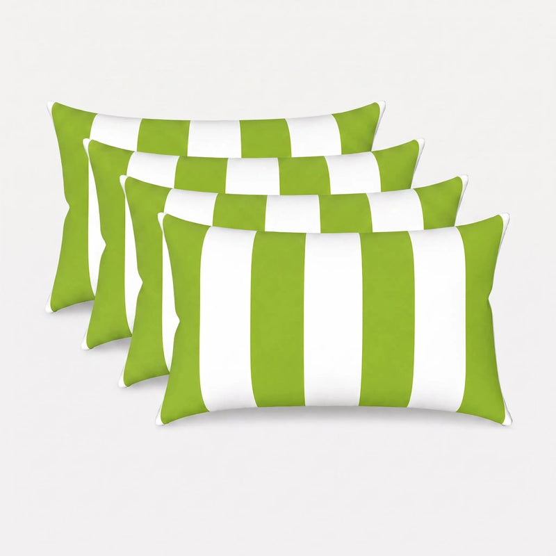4 Pack Outdoor Lumbar Pillow Covers - 12x20 Inch by HouseOfZazla