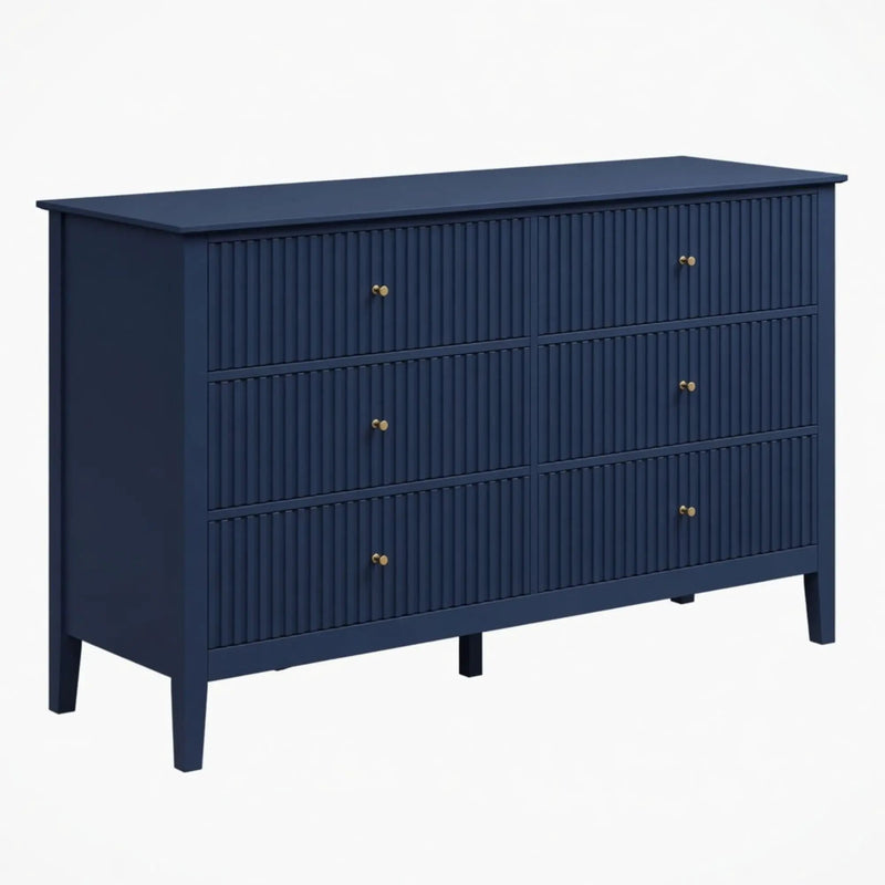 Modern 6 Drawer Fluted Dresser by HouseOfZazla