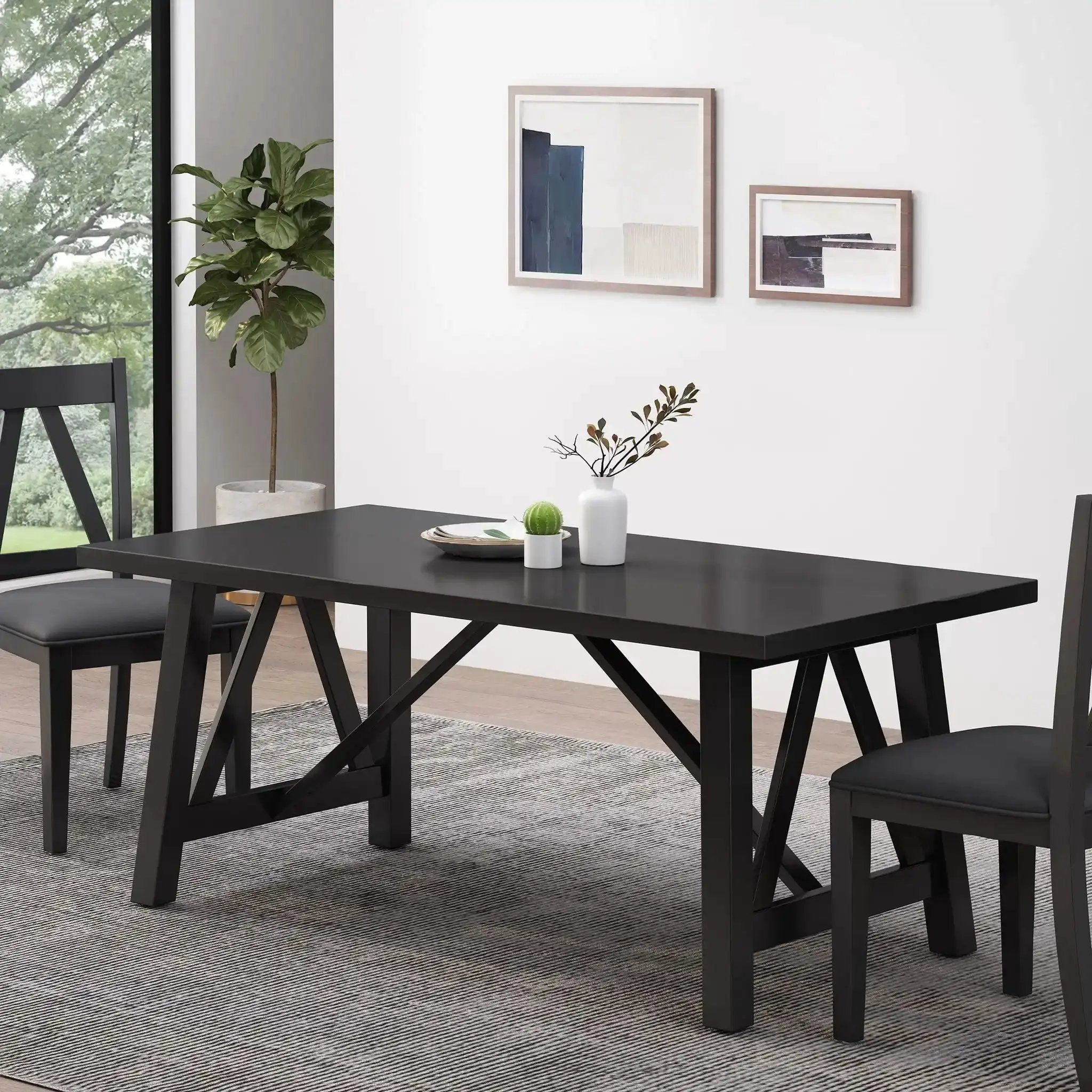 Farmhouse Style Dining Table With Wood-Like Top by HouseOfZazla