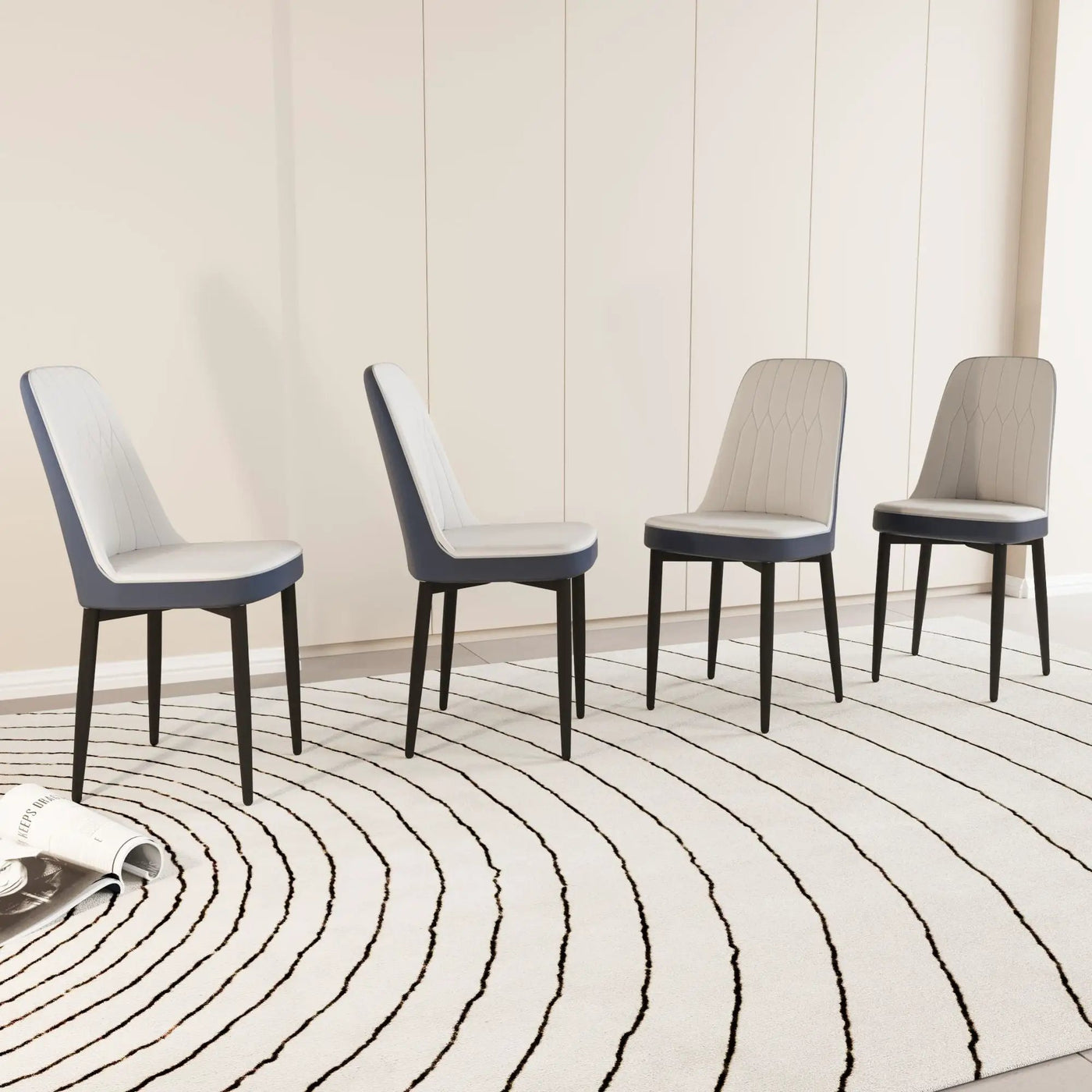 Modern Dining Chair With Cushions And Metal Legs by Unique Piece Furniture