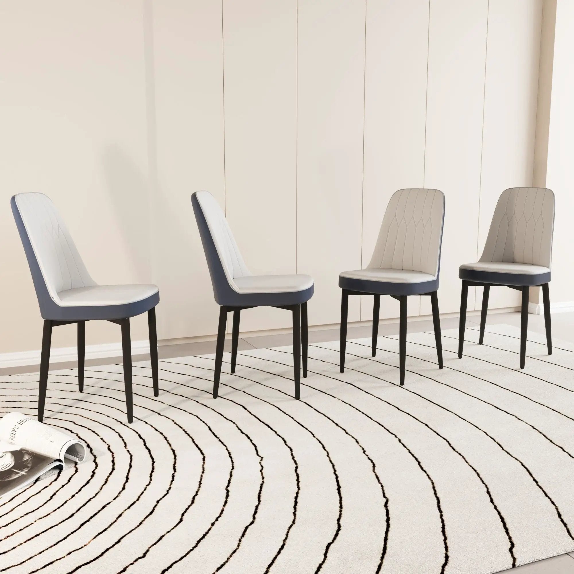 Modern Dining Chair With Cushions And Metal Legs by Unique Piece Furniture