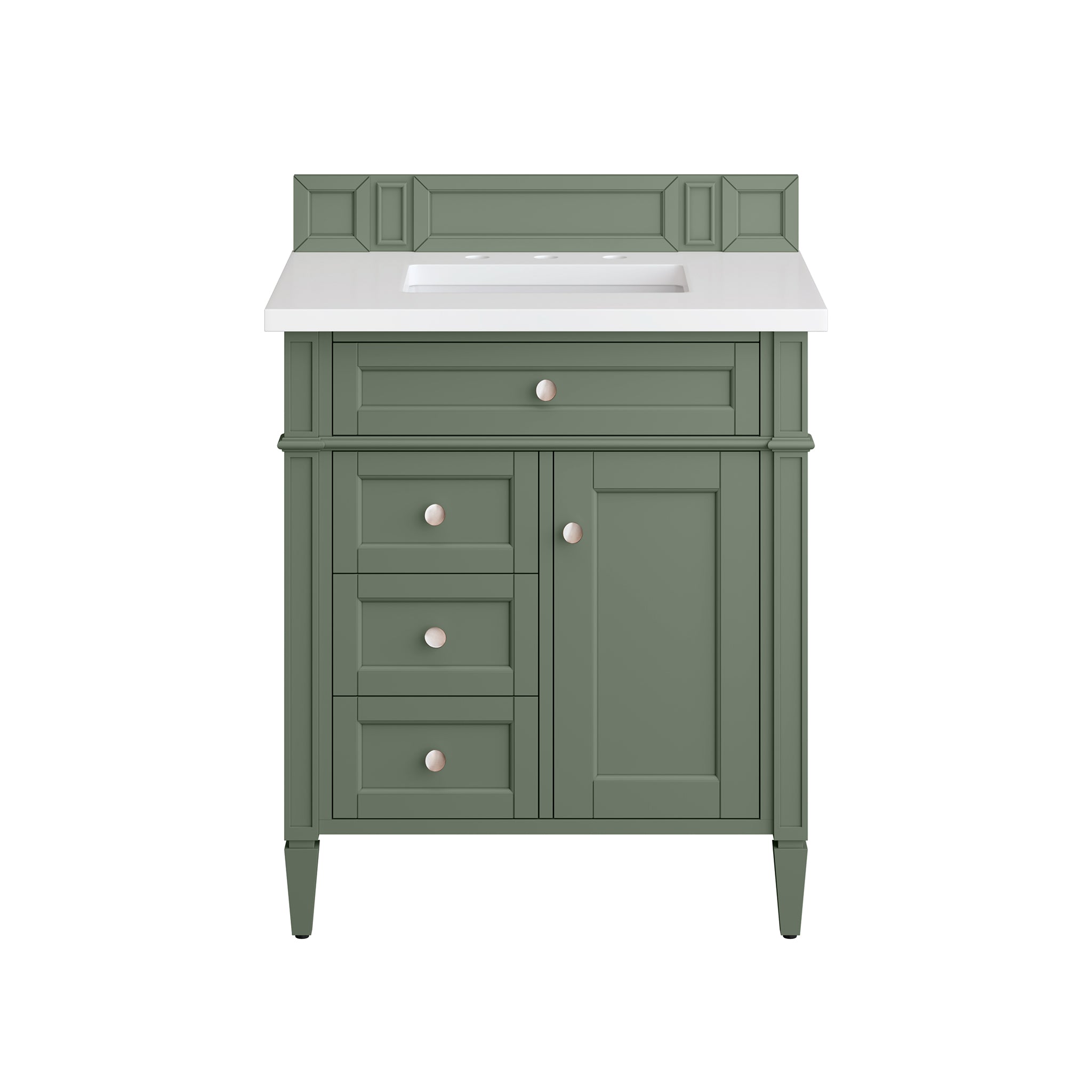 James Martin Brittany 30" Single Bathroom Vanity, Smokey Celadon, view 15