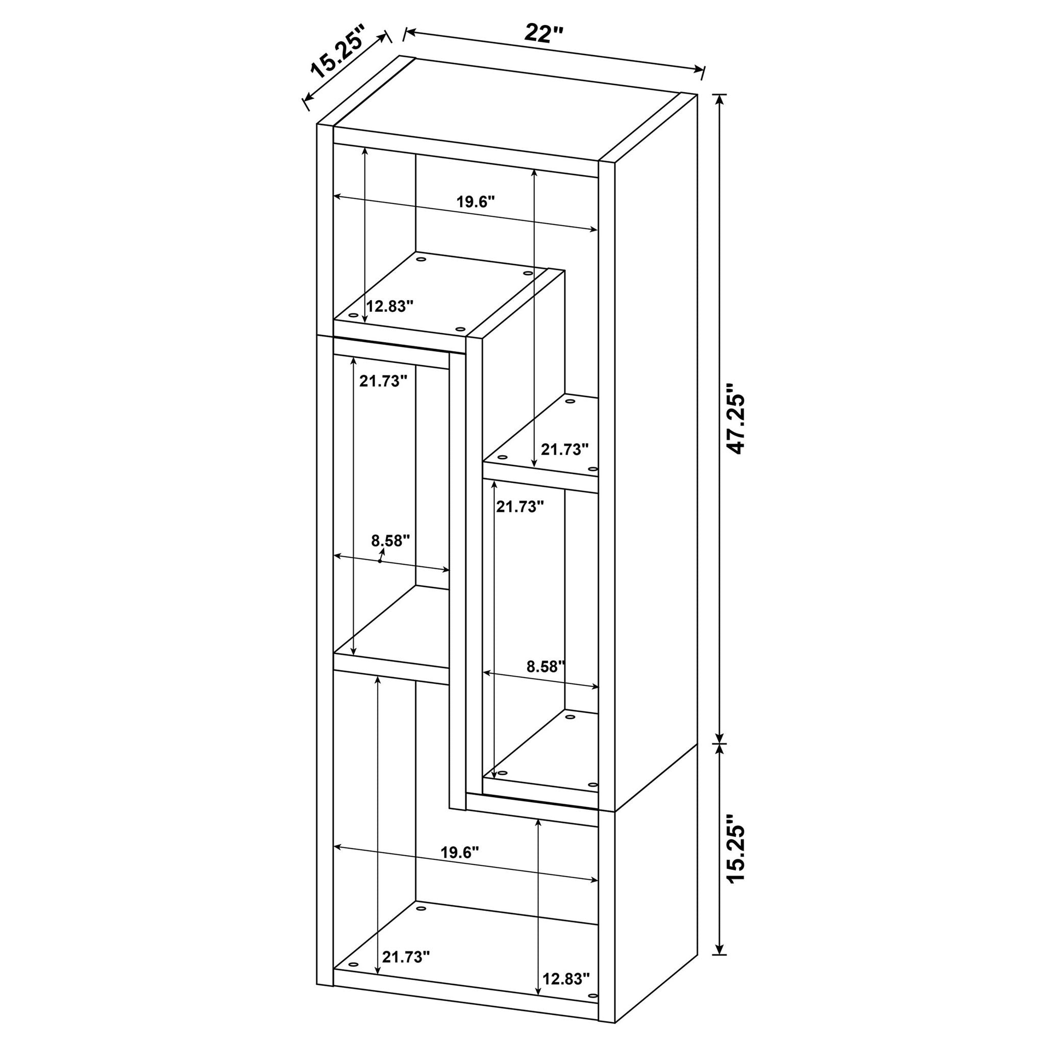 Convertable L-Shaped Bookcase With Open Shelves - White by HouseOfZazla
