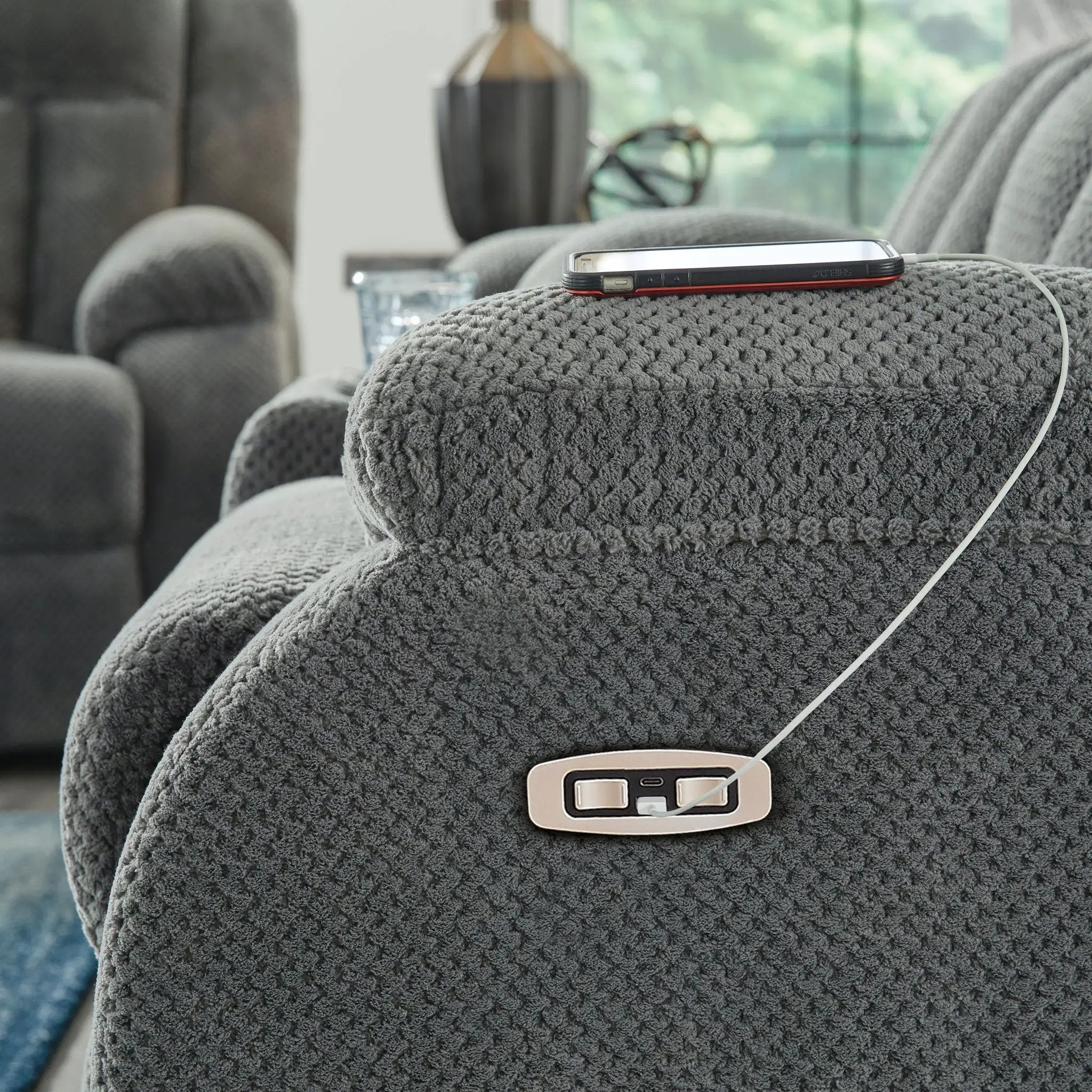 Observation - Power Rocker Recliner - Steel by Unique Piece Furniture