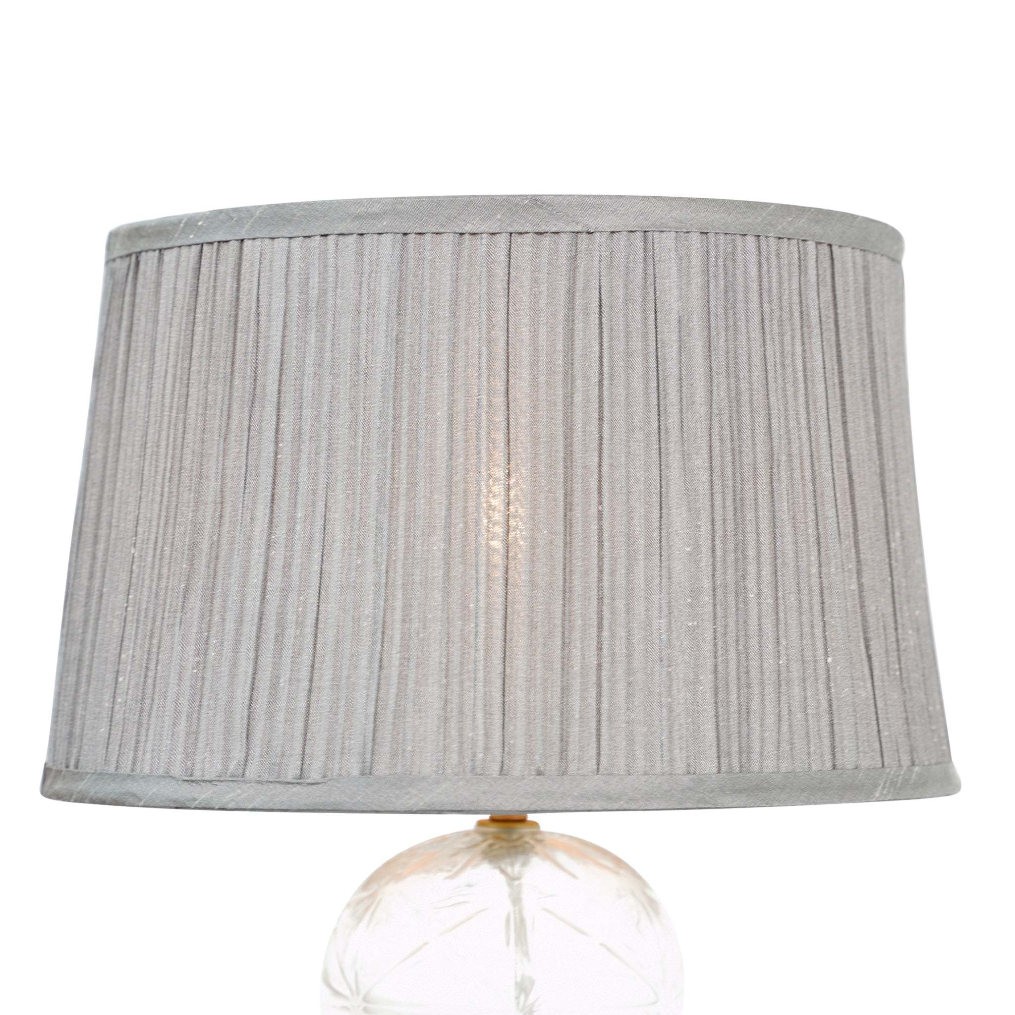 Luxora Decorative Glass Table Lamp with Gold Finish and Grey Shade by HouseOfZazla