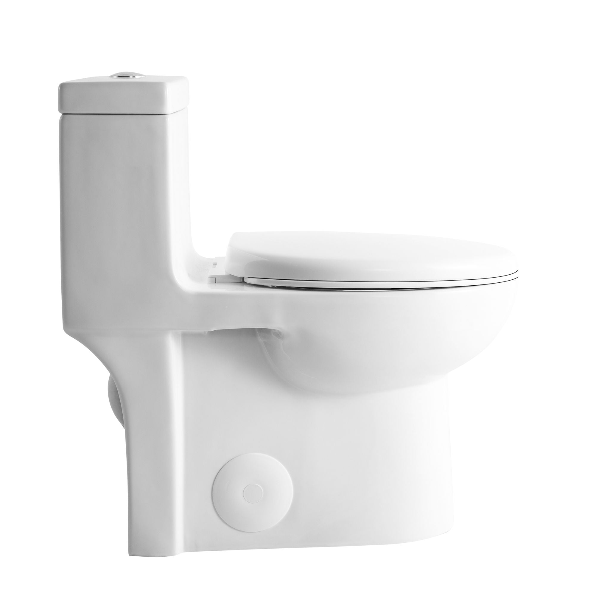 Gloss Tornado Flush 1 Piece Toilet With Soft Closing Seat, Water Saving Dual Flush - Gloss White by HouseOfZazla