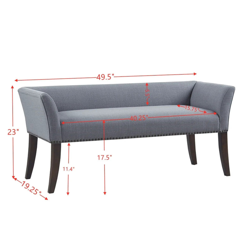 Elegant Design Bench Upholstery, Solid Wood Frame by Unique Piece Furniture