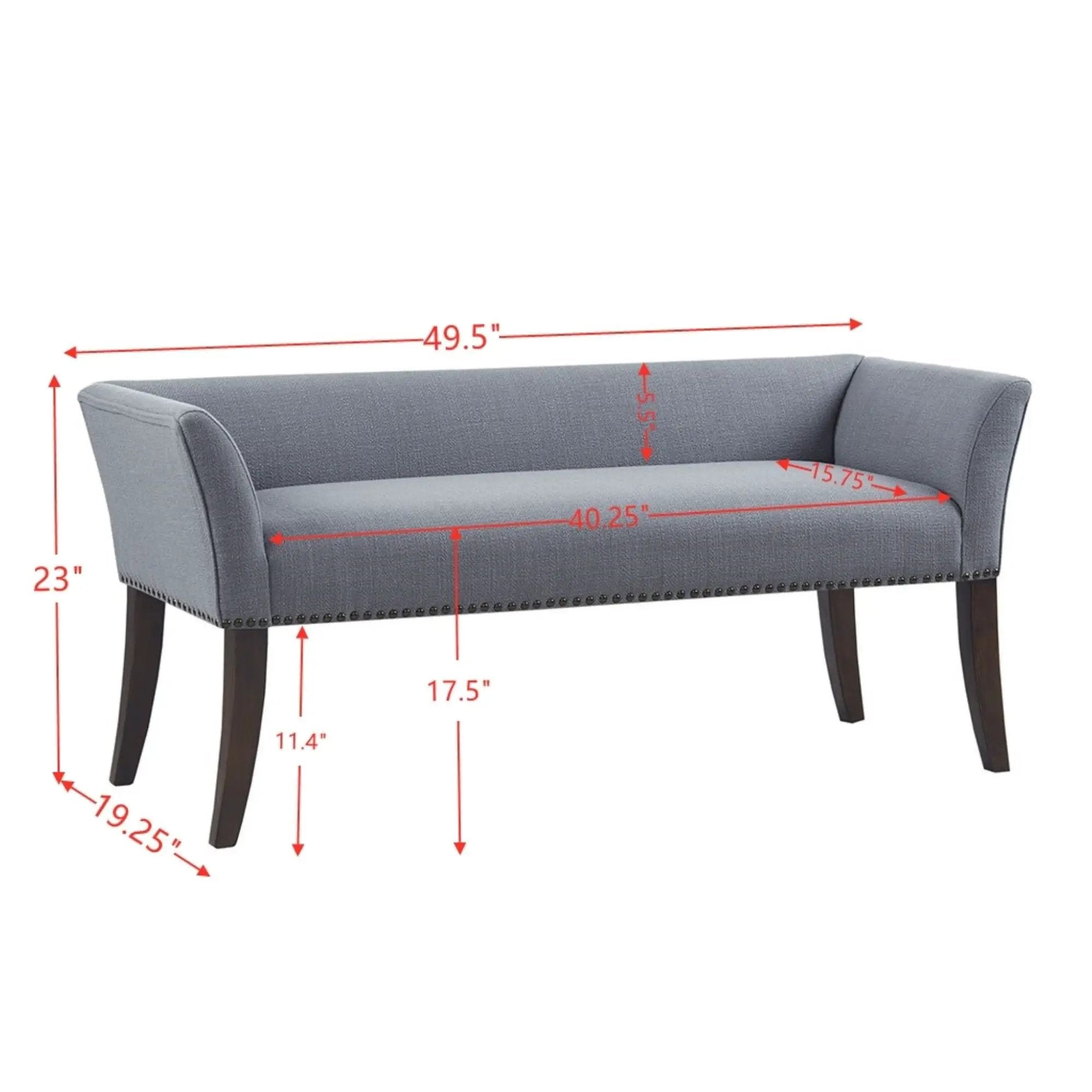 Elegant Design Bench Upholstery, Solid Wood Frame by Unique Piece Furniture