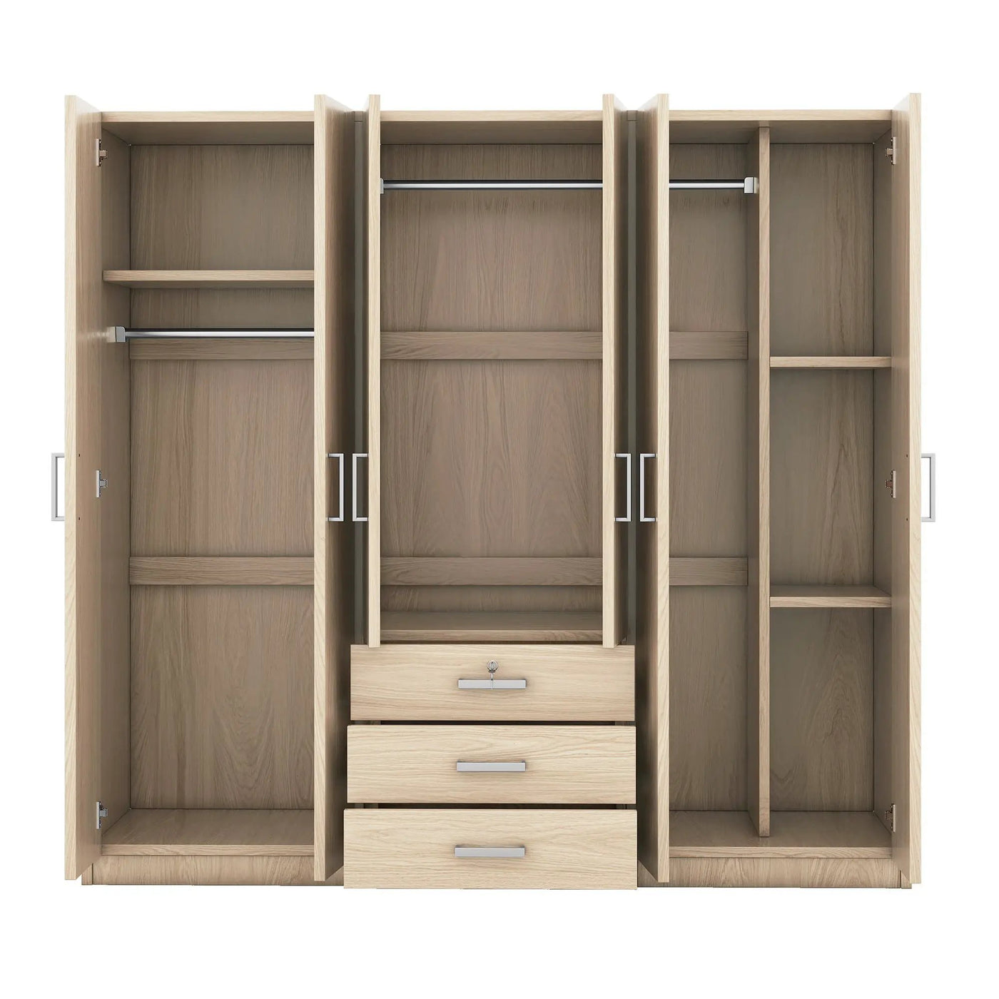 6 Doors Wardrobe Storage For Bedroom, With Big Drawers by Unique Piece Furniture