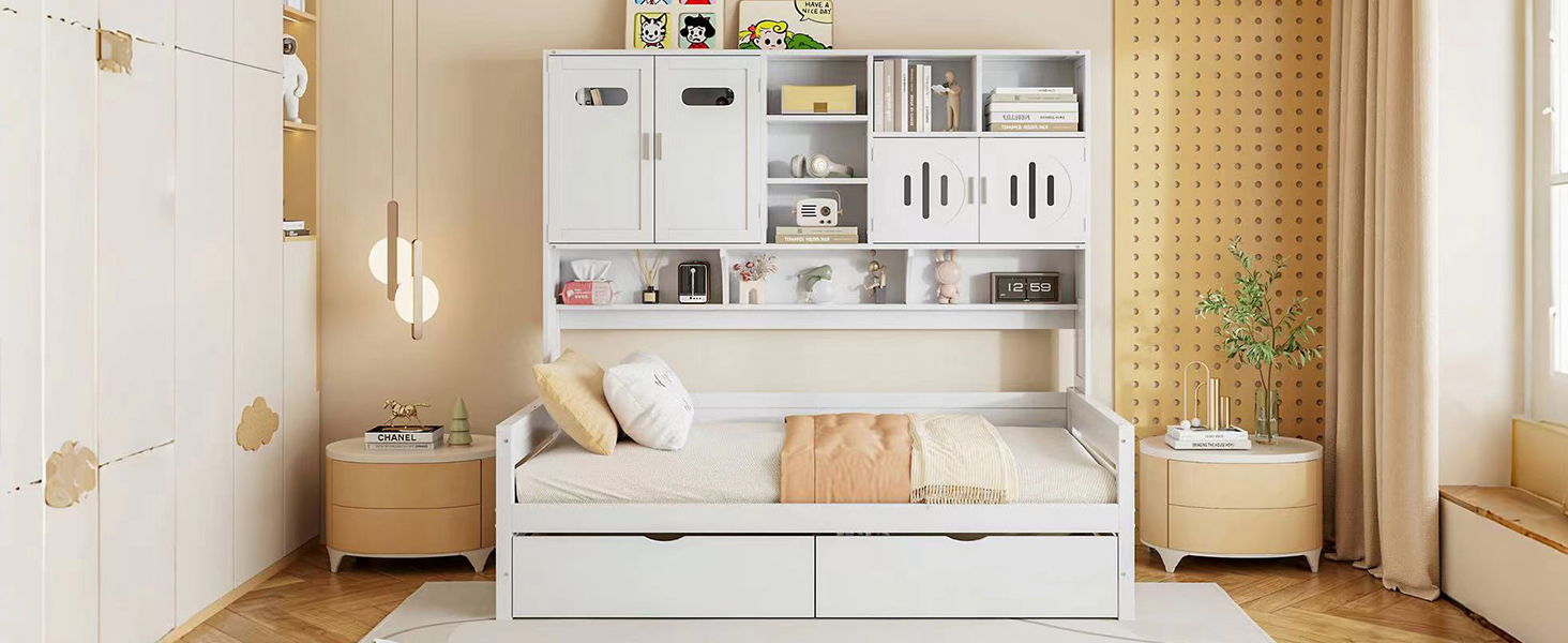 Daybed With All-In-One Cabinet And Shelf by HouseOfZazla
