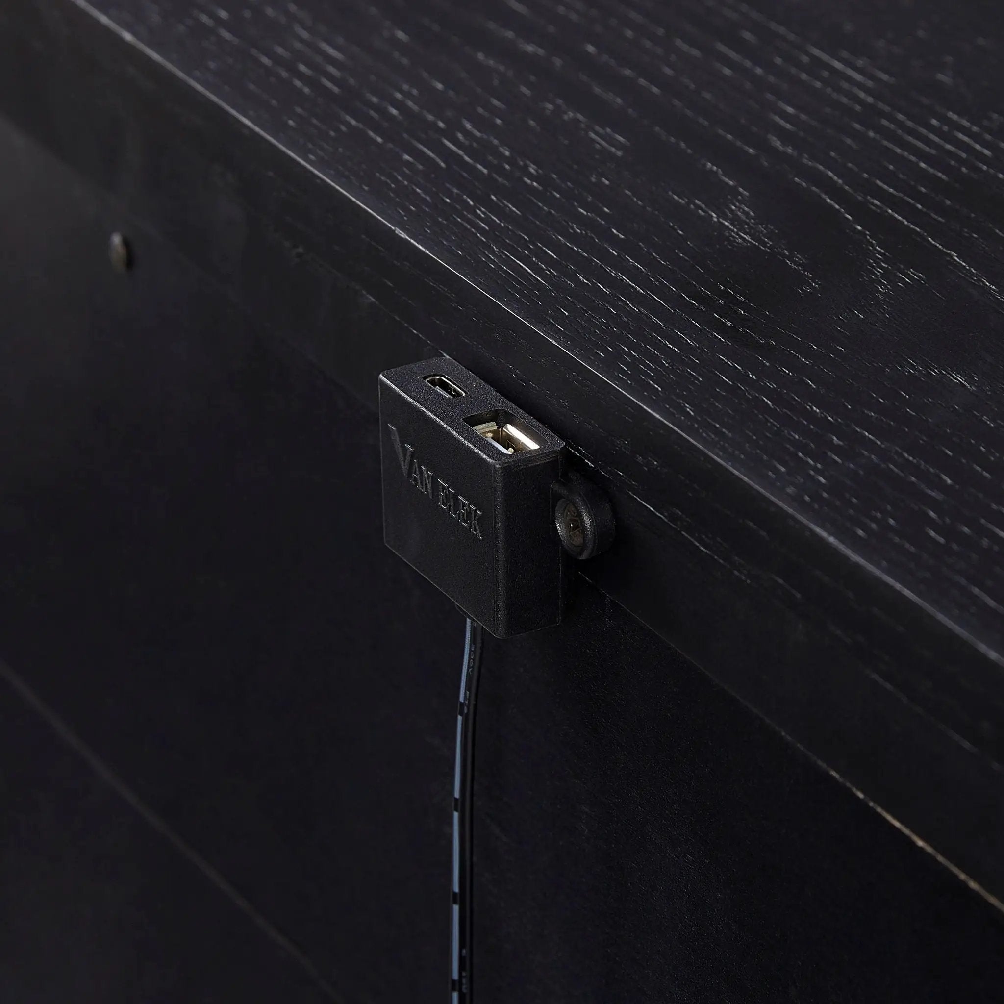 3 Drawer Nightstand With USB - Black by Unique Piece Furniture