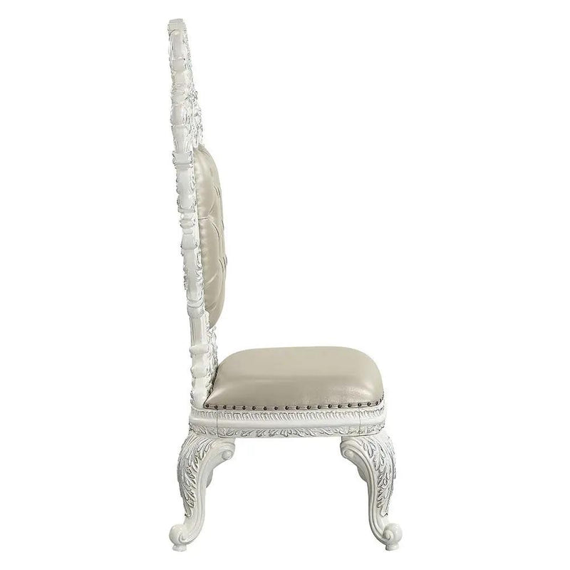 Vanaheim - Side Chair (Set of 2) - Beige Synthetic Leather & Antique White by Unique Piece Furniture
