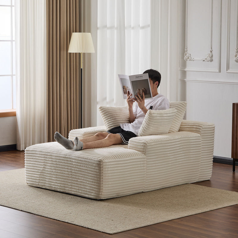 Oversized Chaise Lounge Chair Cozy Cloud Couch With 3 Throw Pillows And Wide Armrest by HouseOfZazla