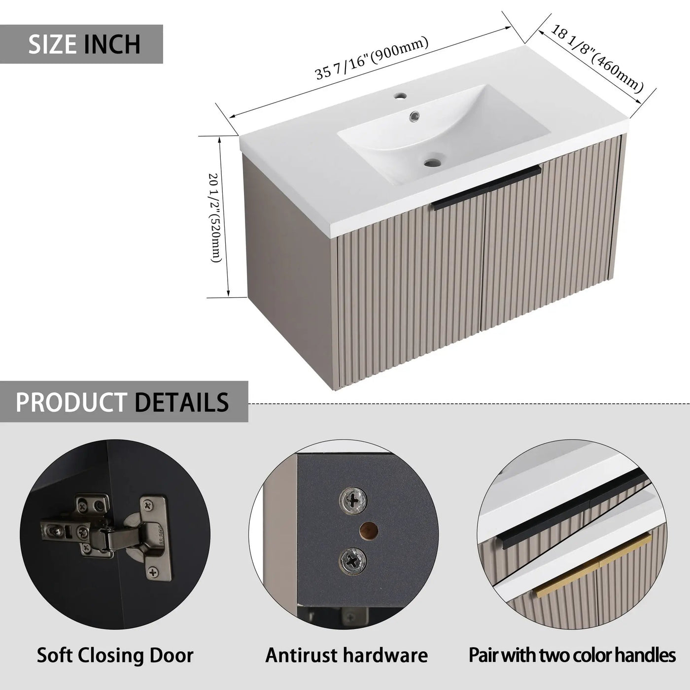 Contemporary Wall Mounted Bathroom Vanity With Resin Double Sink by Unique Piece Furniture