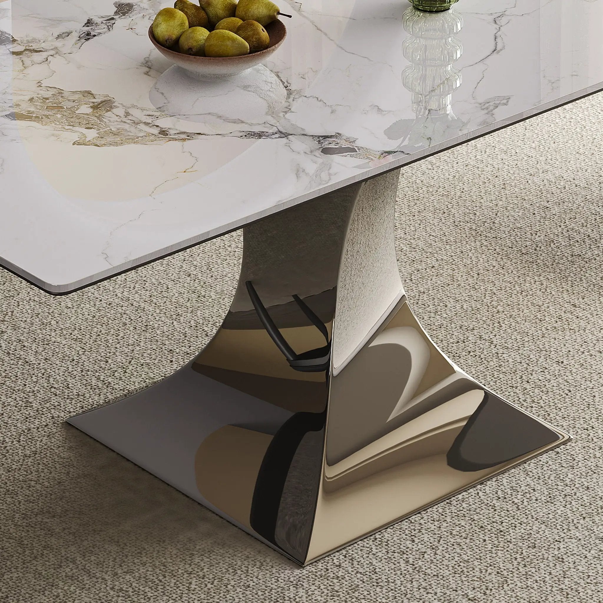 Modern Rectangular Dining Table For 6 With Chairs by HouseOfZazla