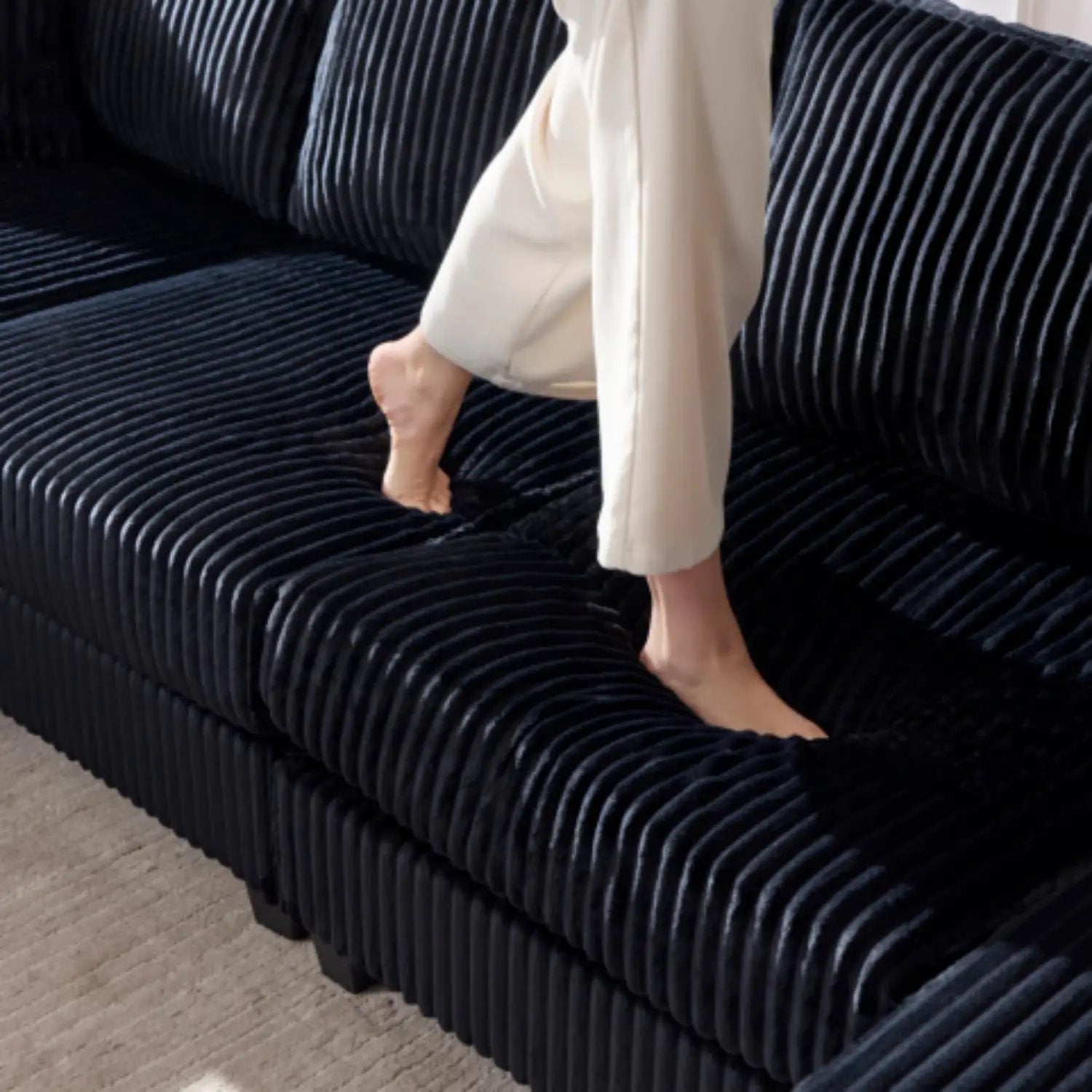 Convertible Sectional Sofa, Sleeper Oversized Living Room Lounge by Unique Piece Furniture