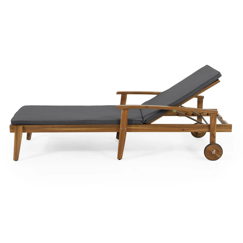 Jason Chaise Lounge Adjustable Acacia Wood Outdoor Furniture by HouseOfZazla