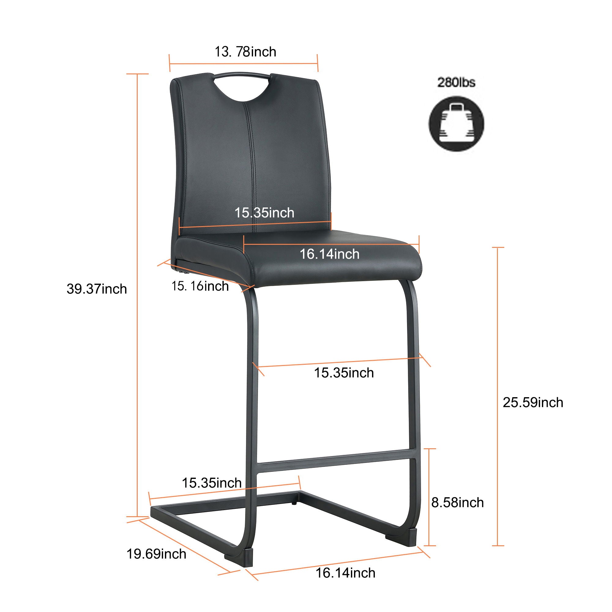 PU Chair Barstool Dining Counter Height Chair (Set of 2) by HouseOfZazla