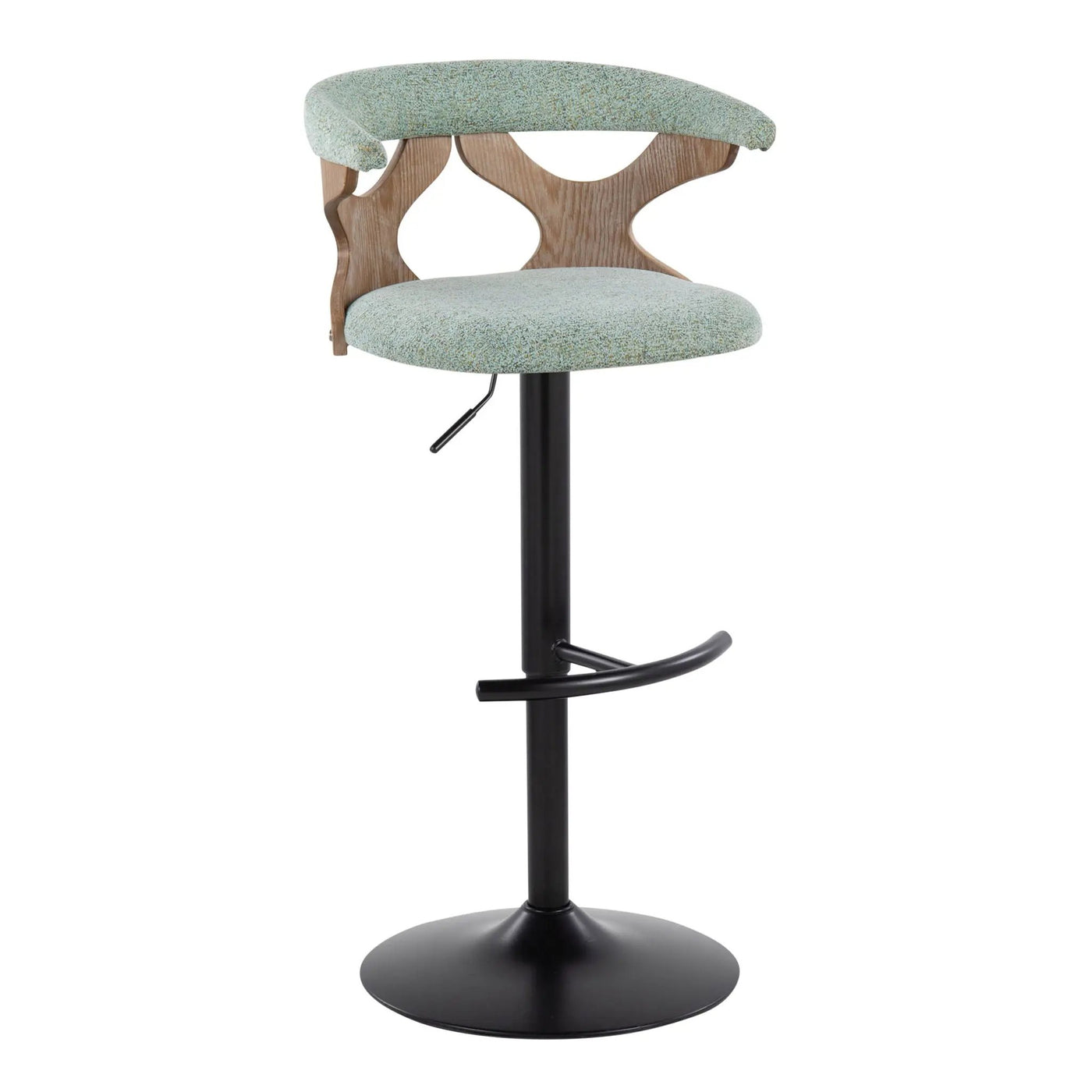 Gardenia - Contemporary Adjustable Barstool With Swivel With Rounded T Footrest (Set of 2) by HouseOfZazla