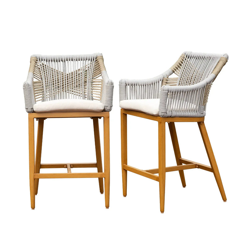 Outdoor Bar Stools Set of 2 with Arm and Backrest by HouseOfZazla