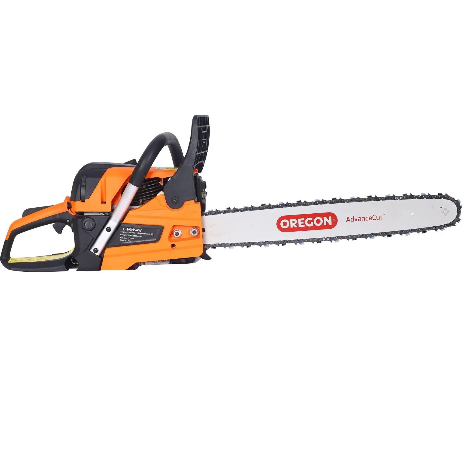 58Cc Gasoline Chainsaw 20" Bar For Wood Cutting With Oregon Chain And Bar - Orange by HouseOfZazla